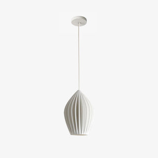 Solara Lampe à suspension en céramique côtelée en porcelaine élégante-Luire