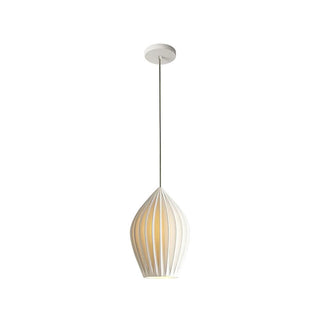 Solara Lampe à suspension en céramique côtelée en porcelaine élégante-Luire