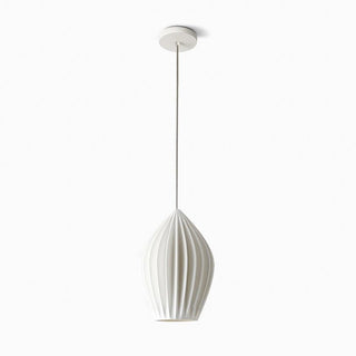 Solara Lampe à suspension en céramique côtelée en porcelaine élégante-Luire