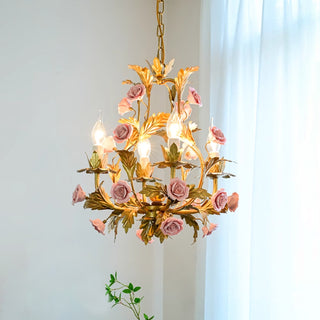 Ember Lustre en Céramique Fleur de Rose de Luxe Postmoderne-Luire