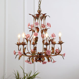 Ember Lustre en Céramique Fleur de Rose de Luxe Postmoderne-Luire