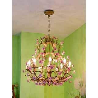 Ember Lustre en Céramique Fleur de Rose de Luxe Postmoderne-Luire