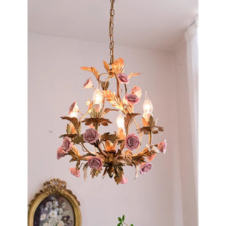 Ember Lustre en Céramique Fleur de Rose de Luxe Postmoderne-Luire