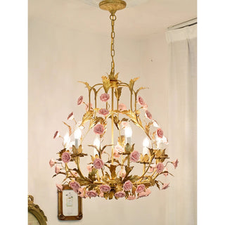 Ember Lustre en Céramique Fleur de Rose de Luxe Postmoderne-Luire