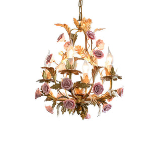 Ember Lustre en Céramique Fleur de Rose de Luxe Postmoderne-Luire