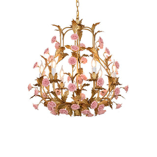 Ember Lustre en Céramique Fleur de Rose de Luxe Postmoderne-Luire