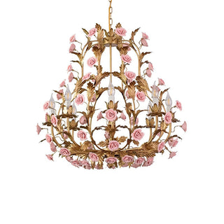 Ember Lustre en Céramique Fleur de Rose de Luxe Postmoderne-Luire