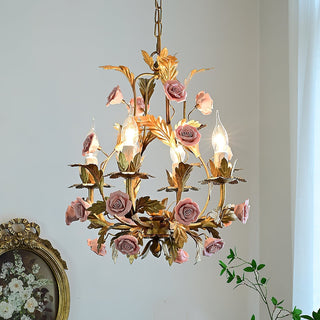 Ember Lustre en Céramique Fleur de Rose de Luxe Postmoderne-Luire