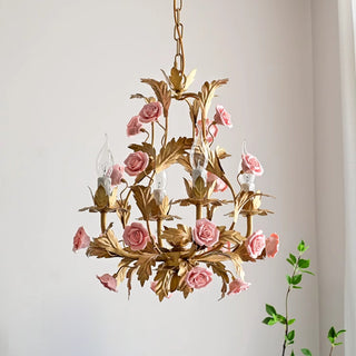 Ember Lustre en Céramique Fleur de Rose de Luxe Postmoderne-Luire