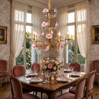 Lustre en Céramique Rose Vigne