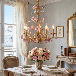 Lustre en Céramique Rose Vigne