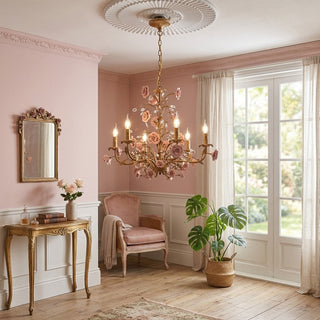 Lustre en Céramique Rose Vigne