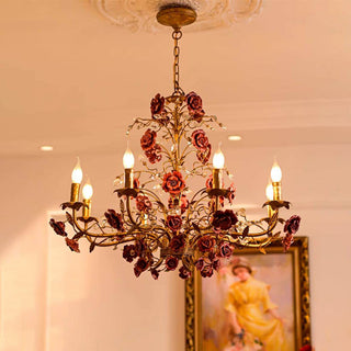 Lustre en Céramique Rose Vigne