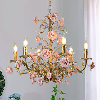 Lustre en Céramique Rose Vigne
