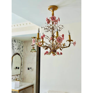 Lustre en Céramique Rose Vigne