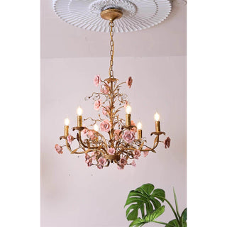 Lustre en Céramique Rose Vigne