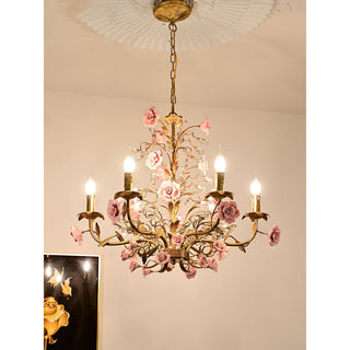 Lustre en Céramique Rose Vigne