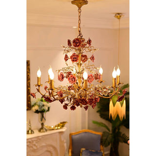 Lustre en Céramique Rose Vigne