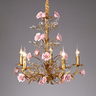 Lustre en Céramique Rose Vigne