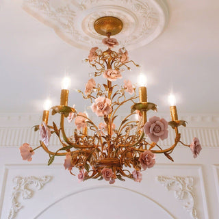 Lustre en Céramique Rose Vigne