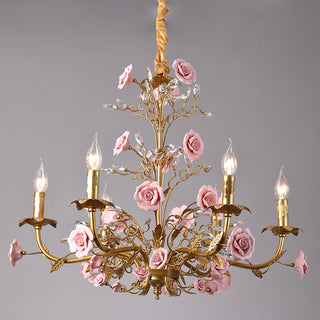 Lustre en Céramique Rose Vigne