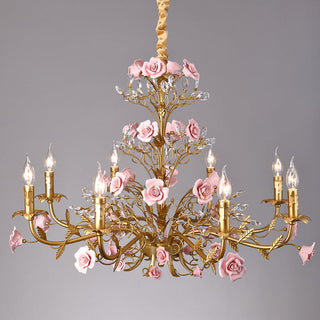 Lustre en Céramique Rose Vigne