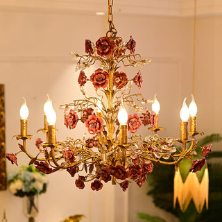 Lustre en Céramique Rose Vigne