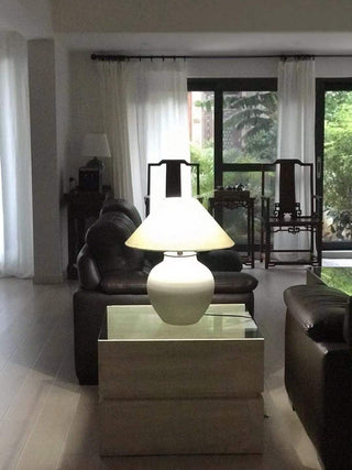 Lumian Lampe de Table en Tissu Et Céramique Rustique Beige