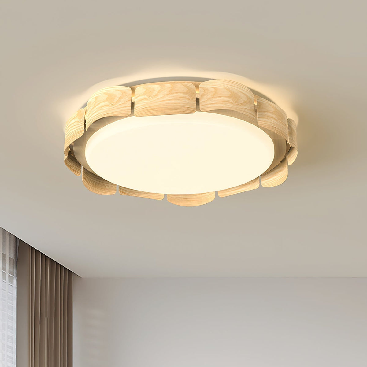 Ardura Walnut LED Ceiling Light-Neutral Decor