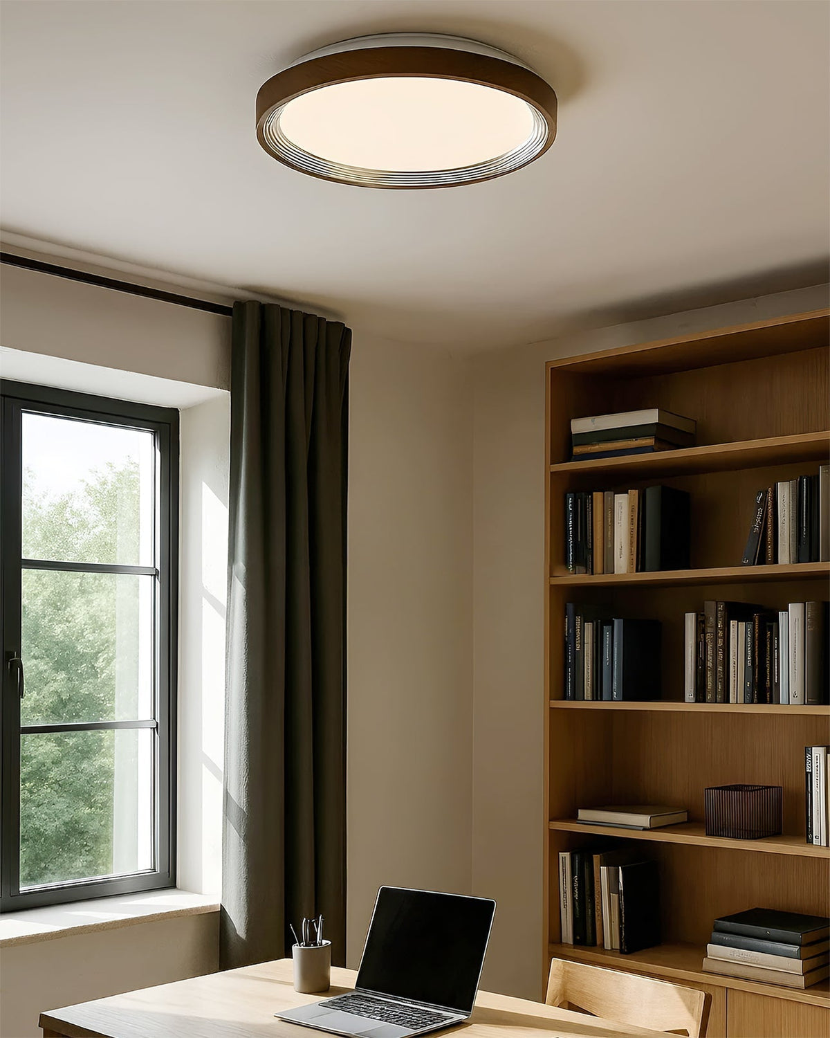 Soft cream color finish of the Cerova Ceiling Light.