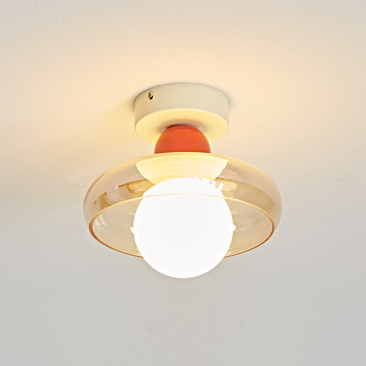 The Alabax Ceiling Light from a low angle, looking up.