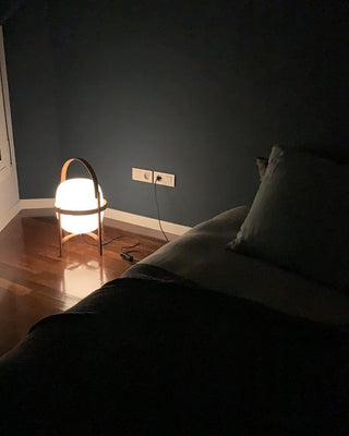 Lethra Lampe de Table en Bois Et Verre