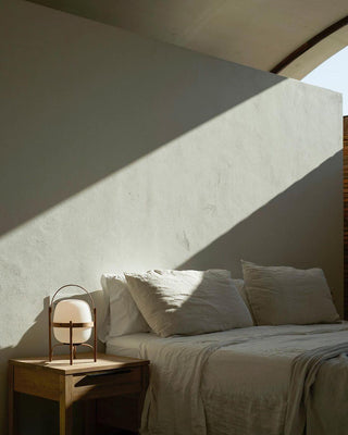 Lethra Lampe de Table en Bois Et Verre
