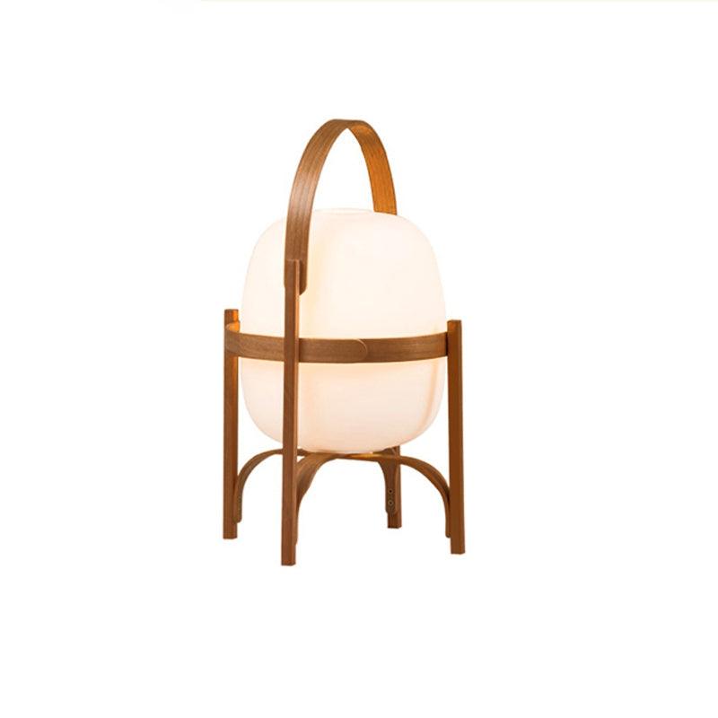 Lethra Lampe de Table en Bois Et Verre