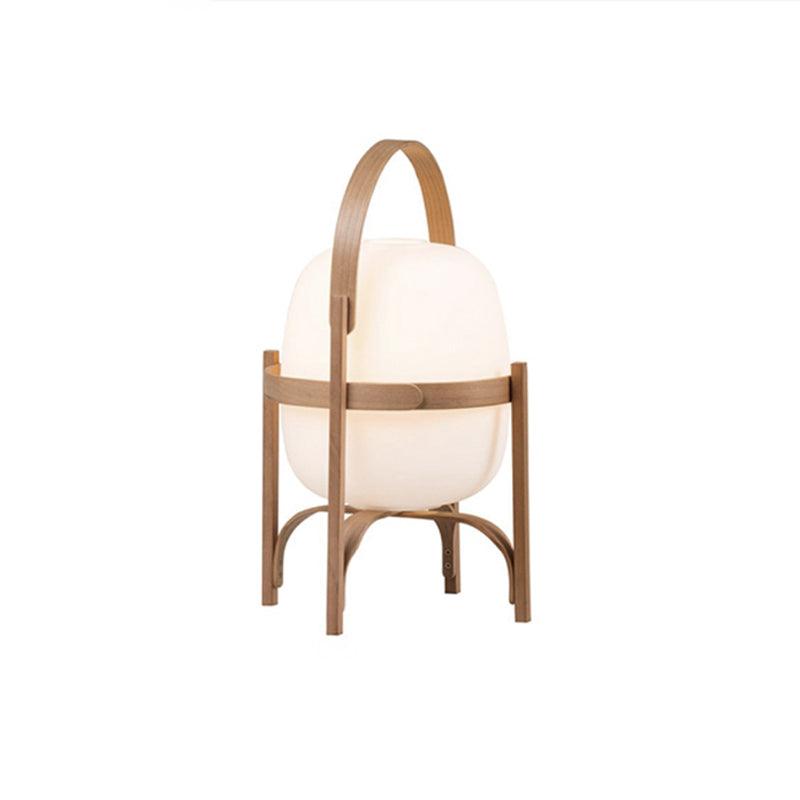 Lethra Lampe de Table en Bois Et Verre