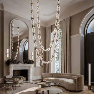 Chain Link Chandelier-Neutral Decor