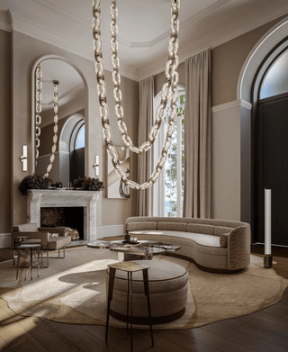 Chain Link Chandelier-Neutral Decor