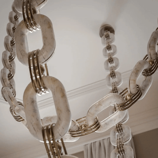Chain Link Chandelier-Neutral Decor
