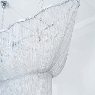 Lustra Lustre en Chaînes d'Aluminium Nickel Scintillant