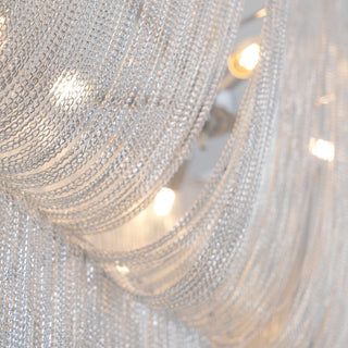 Lustra Lustre en Chaînes d'Aluminium Nickel Scintillant