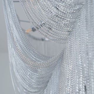 Lustra Lustre en Chaînes d'Aluminium Nickel Scintillant