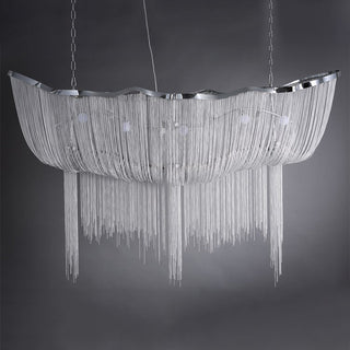 Lustra Lustre en Chaînes d'Aluminium Nickel Scintillant