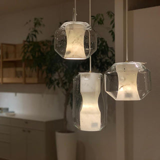 Allirila Lampe à Suspension Moderne Et Minimaliste En Verre Albâtre-Luire