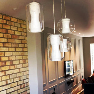 Allirila Lampe à Suspension Moderne Et Minimaliste En Verre Albâtre-Luire