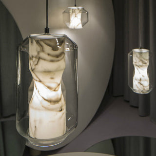 Allirila Lampe à Suspension Moderne Et Minimaliste En Verre Albâtre-Luire