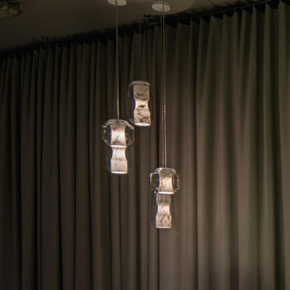 Allirila Lampe à Suspension Moderne Et Minimaliste En Verre Albâtre-Luire