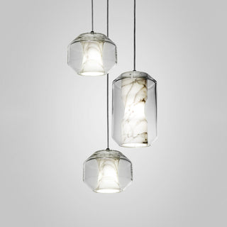 Allirila Lampe à Suspension Moderne Et Minimaliste En Verre Albâtre-Luire