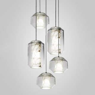 Allirila Lampe à Suspension Moderne Et Minimaliste En Verre Albâtre-Luire