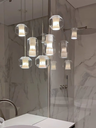 Allirila Lampe à Suspension Moderne Et Minimaliste En Verre Albâtre-Luire
