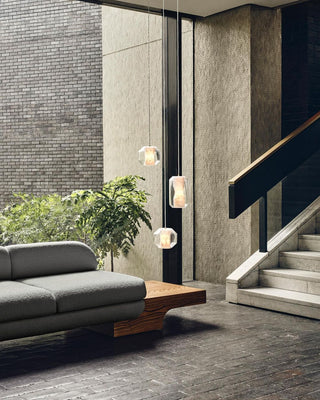 Allirila Lampe à Suspension Moderne Et Minimaliste En Verre Albâtre-Luire